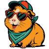 Guinea pig with heart glasses & bandana