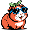 Funny guinea pig with sunglasses