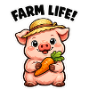 Farm Life Cute Sow with Carrot