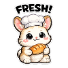 Kitchen bunny with fresh bread