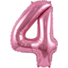 4th Birthday Shirt, Pink Balloon Helium
