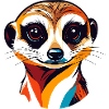 Bunter Erdmännchen Kopf Illustration