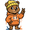 Little Bear Hoodie Peace Sign