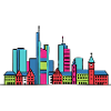 Frankfurter Stadtsilhouette Mainhattan Linienkunst