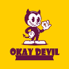 Okay Devil Mascot on Yellow