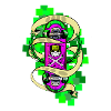 Neon Skull Skateboard Graffiti