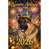 Bonne Année 2026 Chien Festif