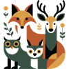 Geometric Forest Animals