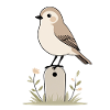 Bird garden illustration with flowers