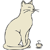 Minimalist Silhouette Cream Cat