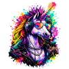 Cooles Einhorn DJ mit Kopfhörern