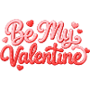 Be my Valentine Lettering Heart Motif