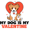 Valentine's dog couple with heart