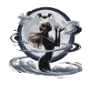 Mystic Moon Goddess Silhouette with Bat