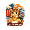 Cat ramen ukiyo-e street food
