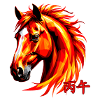 Blazing Horse Zodiac Polygon Art