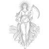 Celestial goddess Reaper with scythe
