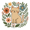 Floral Cat Among Blooms