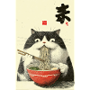 Neko Noodle Cat Ramen Art