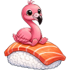 Flamingo Sushi Japanisches Essen Roher Fisch