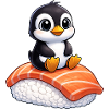 Pinguine Sushi Japanisches Essen Roher Fisch
