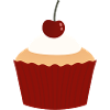 Cherry Cream Cupcake Charm