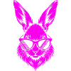 Neonhase mit Sonnenbrille