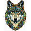 Bunter Wolf mit Blumen