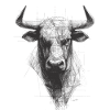 Bull Head Silhouette Graphic