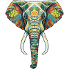 Bunte Blumenelefant