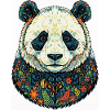 Flora-Panda-Porträt mit Blumen