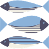 Illustrated Graphic Fish Blue