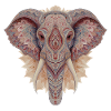 Delicate mandala elephant with feminine style