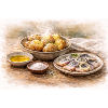 Jacket potatoes with herring Ukrainian