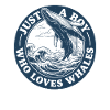Junge liebt Wale Emblem