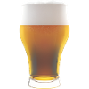 Beer gradient glass with foam