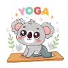 Pastel Koala Yoga on Mat