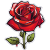 Rote Rose im Comics-Stil