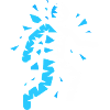Silhouette éclatée bleue