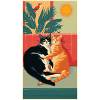 Deux chats dans un moment rétro