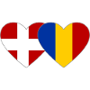 Denmark Romania Flag Heart
