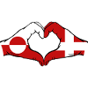 Greenland Denmark Flag Hands Heart Shape