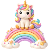 Motivo arcobaleno unicorno in stile marzapane