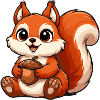 Cute squirrel motif with nut