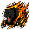 Schwarzer Panther in Flammen