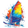 Windsurfing - Water Sports Illustration