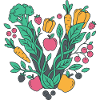 Fresh Garden Vegetable Motif