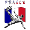 Football France Flag Overhead Kick