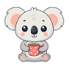 Cute Koala with Coffee
