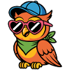 Funny owl with sunglasses